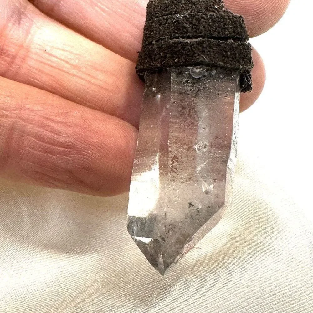 raw quartz crystal pendant necklace